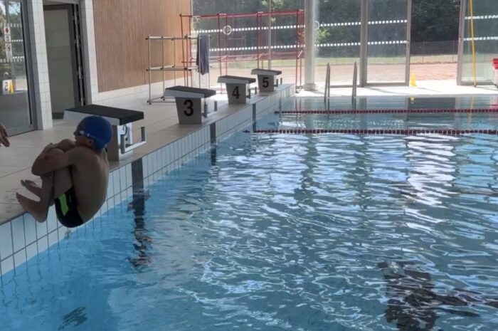 Première séance de natation